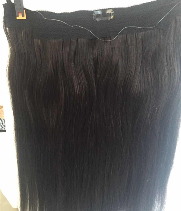YL Human Hair Extensions Halo Invisible Wire Hair ...
